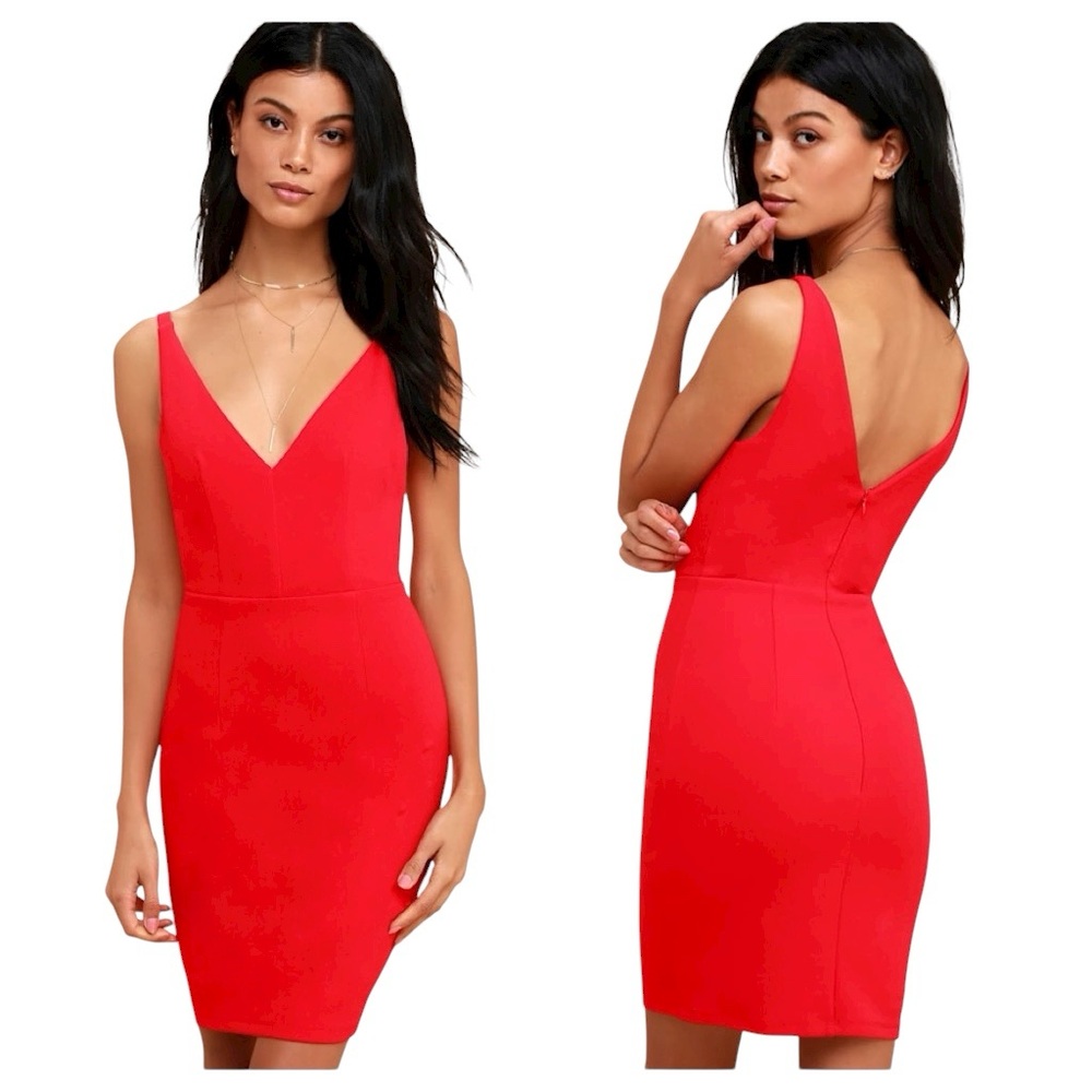 LULUS Embrace The Night Red Bodycon Mini Dress XS NWT
